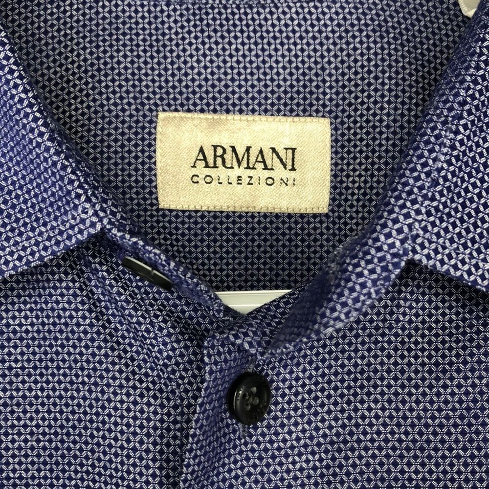ARMANI Collezioni Blue Shirt Size Large